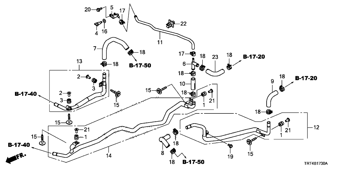 Honda 79740-TRT-A01 Pipe B, Heater In