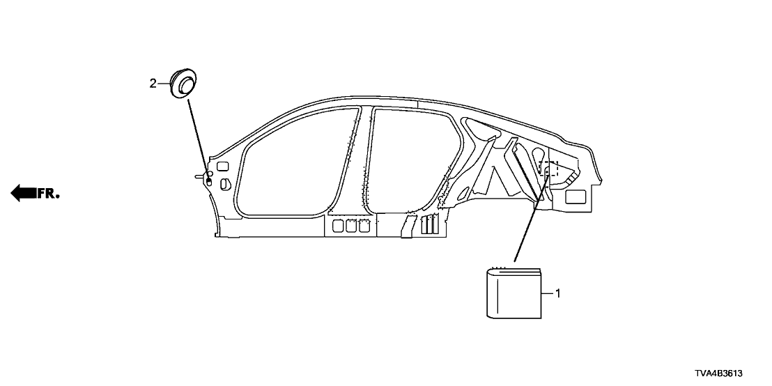 Honda 74517-TVA-A00 Insulator, RR. Panel (Outer)