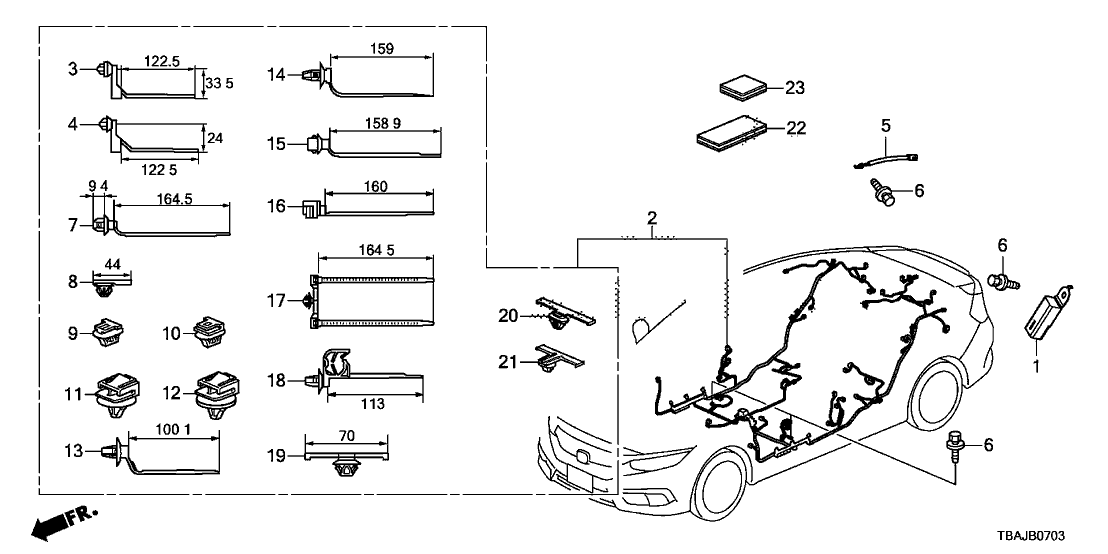 Honda 32107-TBA-A32 WIRE HARNESS, FLOOR