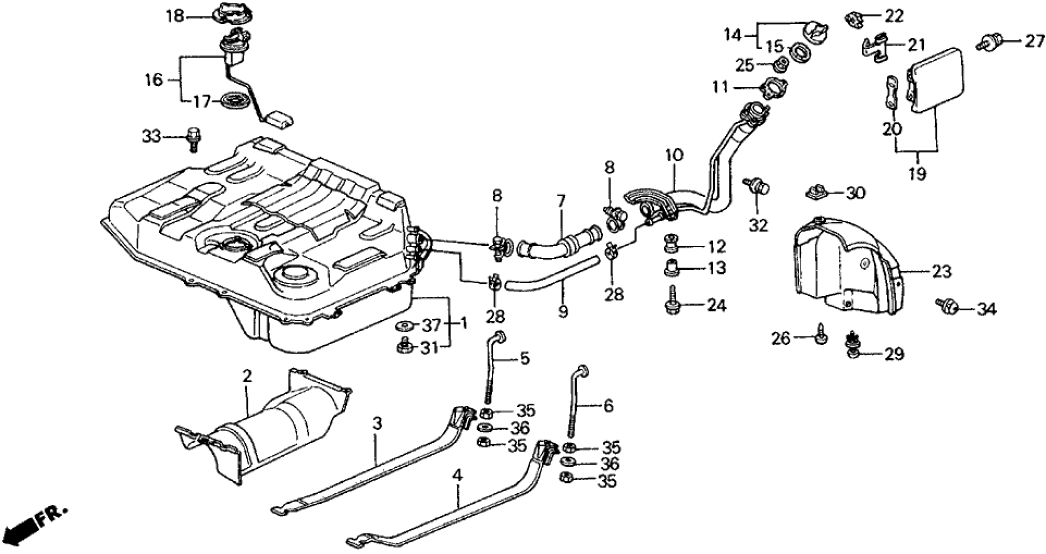 Honda 17660-SH5-A05 Pipe, Fuel Filler