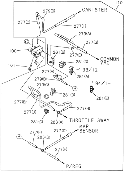 Honda 8-94411-648-0 Clip, Hose