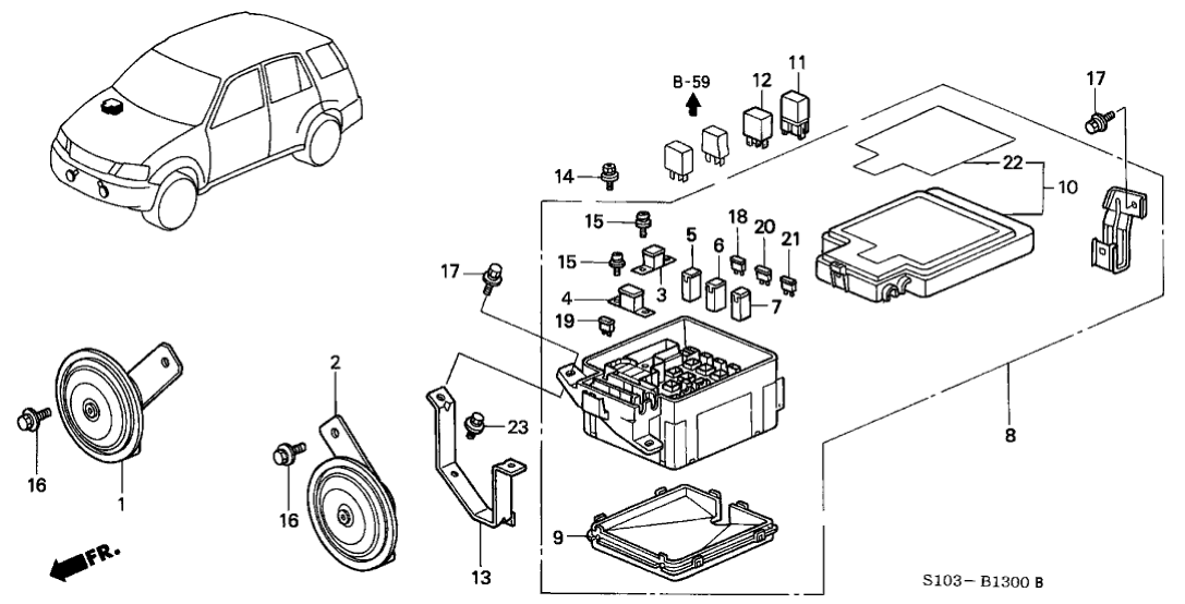 Honda 38250-S10-A01 Box Assembly, Main Fuse