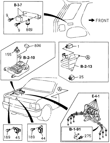 Honda 8-97096-762-1 Relay, Wiper