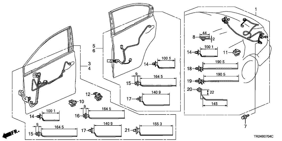 Honda 32108-TR2-A11 Wire Harness, RR.