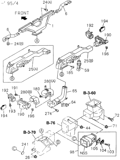 Honda 8-94337-674-0 Duct, Center