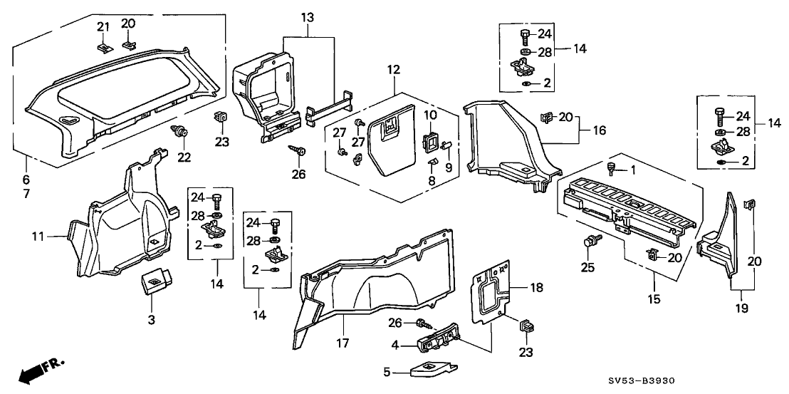 Honda 84640-SV5-A00ZA Lining Assy., RR. Panel *NH178L* (EXCEL CHARCOAL)