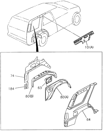 Honda 8-97045-799-0 Panel, L. Quarter (Outer)
