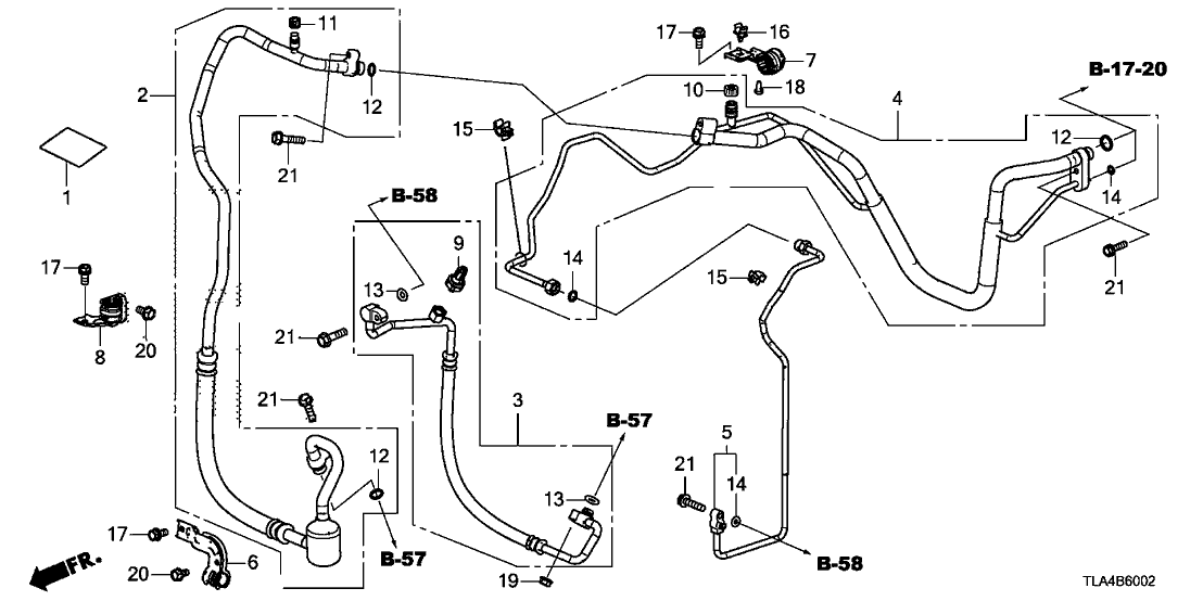 Honda 80364-TNY-J00 CLAMP, AIR CONDITIONER PIPE