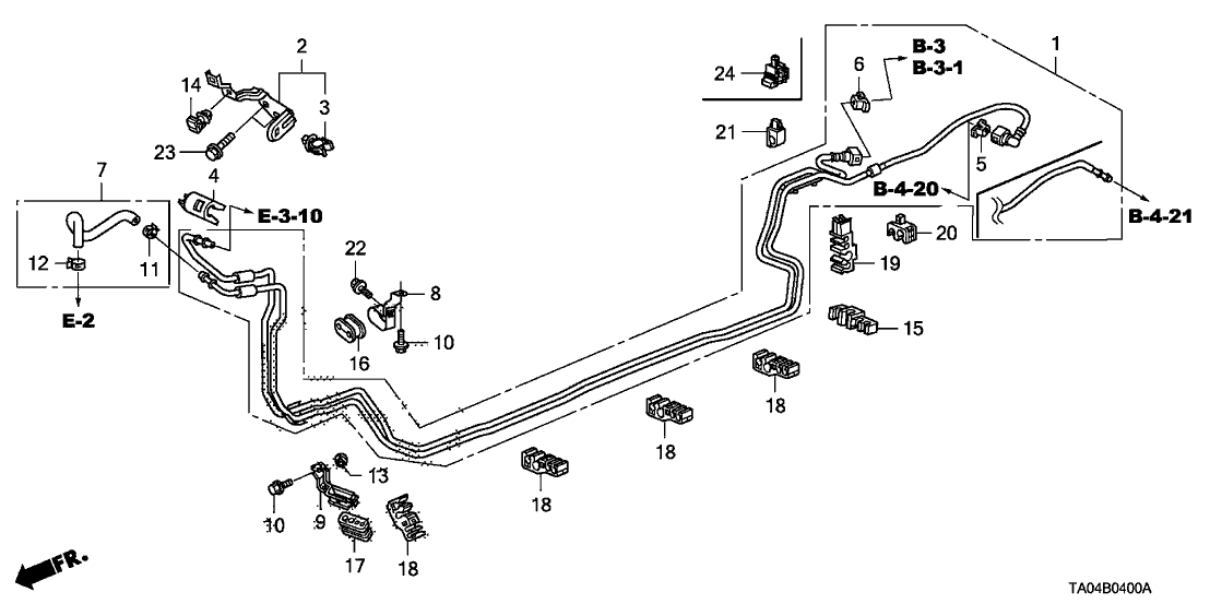 Honda 91595-TA0-L00 Rubber B, Fuel Pipe Insulator