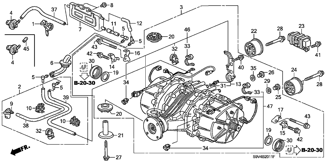 Honda 48324-PGJ-000 Stay D, RR. Differential Cable
