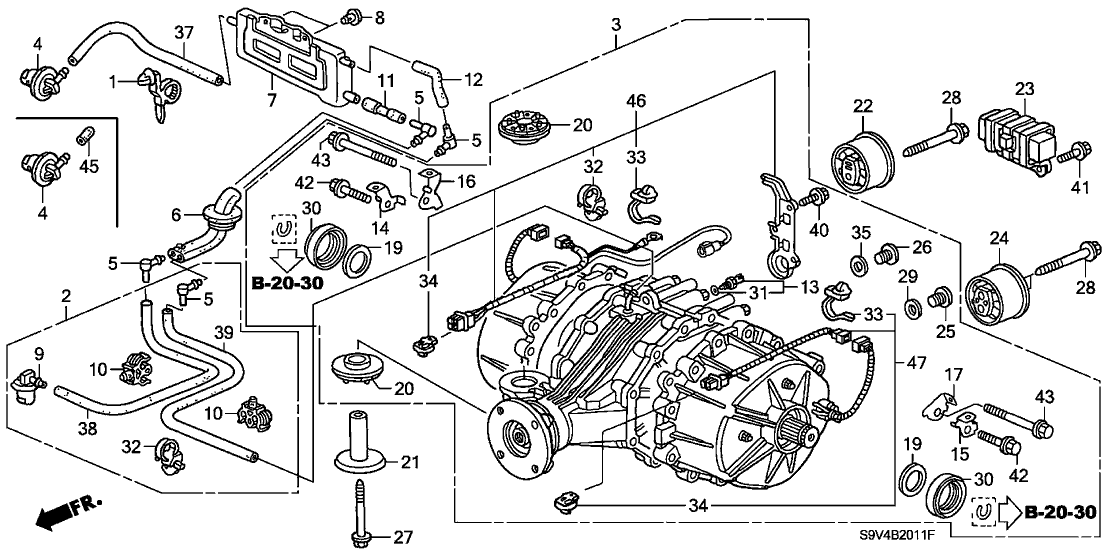 Honda 48323-PVH-000 Stay C, RR. Differential Cable