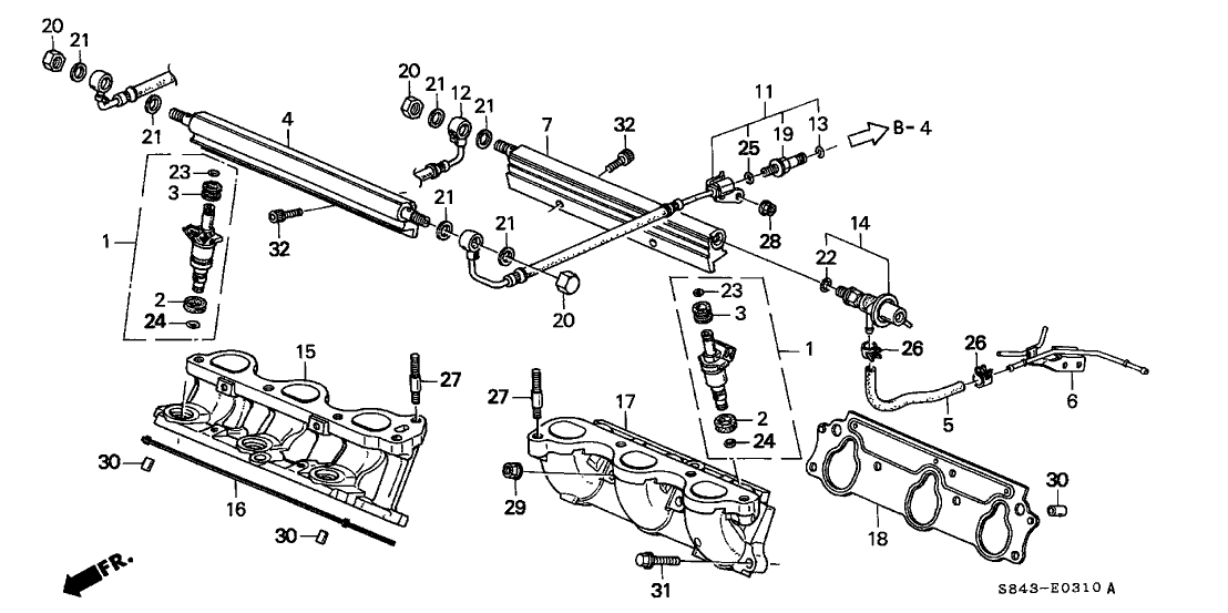 Honda 16722-P8A-A02 Hose B, Fuel Feed