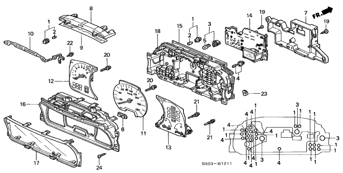 Honda 78146-SX0-901 Panel, Combination Print