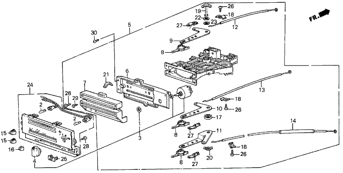 Honda 39371-SB3-670 Cable, Temperature Control