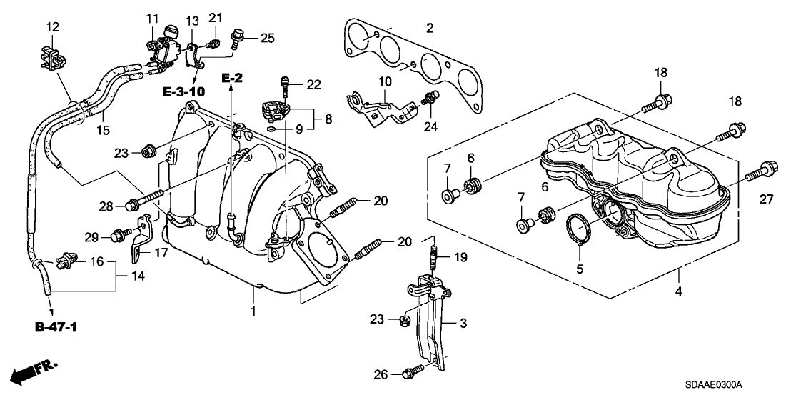 Honda 17132-RAA-A00 Stay, In. Manifold