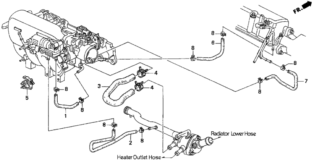 Honda 19528-P28-000 Hose B, Breather Heater