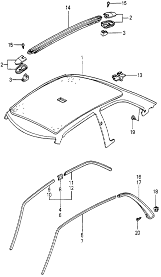 Honda 71800-689-761ZB Lining Assy., Roof *G11L* (BLUE GREEN)