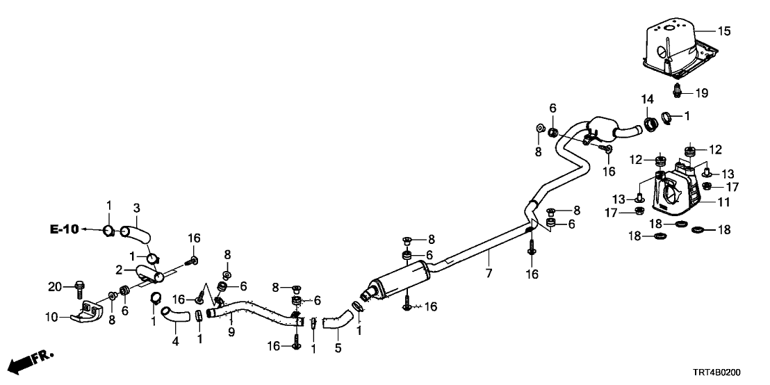 Honda 18210-TRT-A01 Pipe A, Exhuast