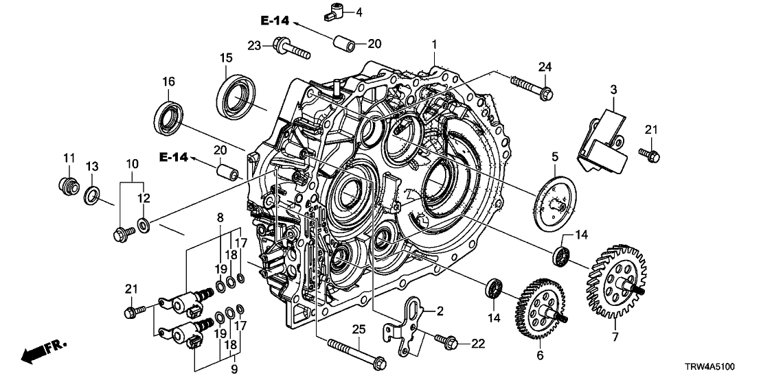 Honda 21110-5WL-A00 Case Complete, Flywheel