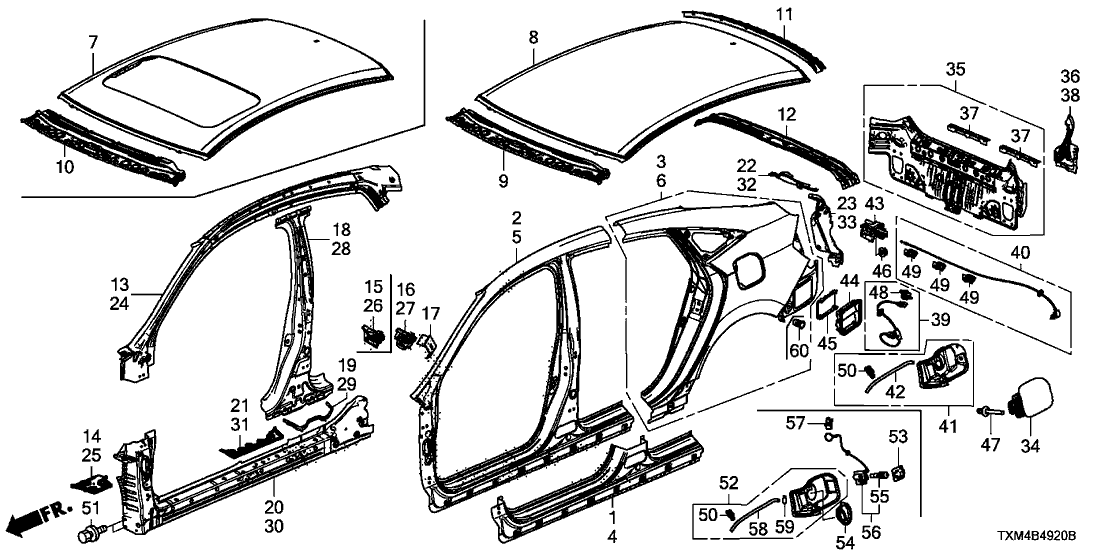 Honda 04646-TXM-A90ZZ PANEL SET L (DOT)