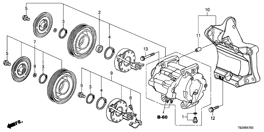 Honda 38823-5J6-A11 Set, Flange Bolt M6