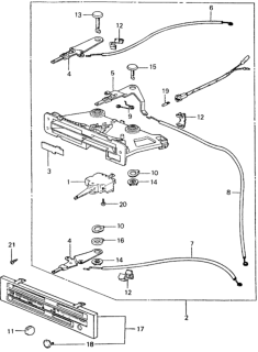 1982 Honda Civic 4 Door ** (1500) KA HMT Heater Lever Diagram