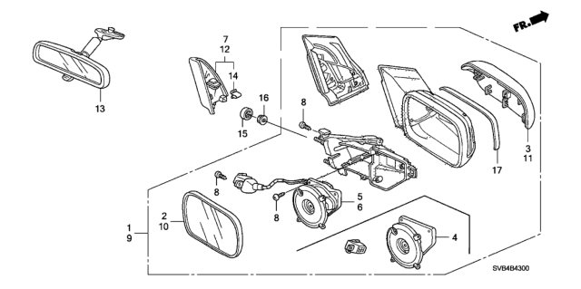 2010 Honda Civic Mirror, Passenger Side (Heated) Diagram for 76203-SVA-C11