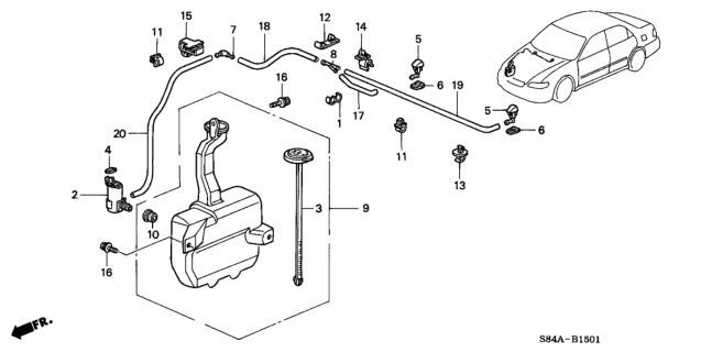 2002 Honda Accord Windshield Washer (V6) Diagram