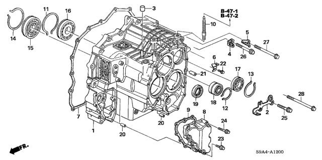 2005 Honda CR-V AT Transmission Case Diagram