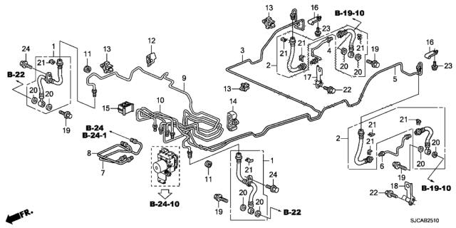2014 Honda Ridgeline 4 Door RTL-S (SPECIAL EDITION) KA 5AT Brake Lines (VSA) Diagram