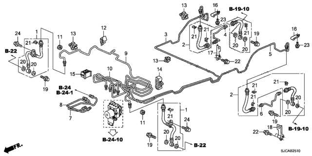 2014 Honda Ridgeline Brake Lines (VSA) Diagram