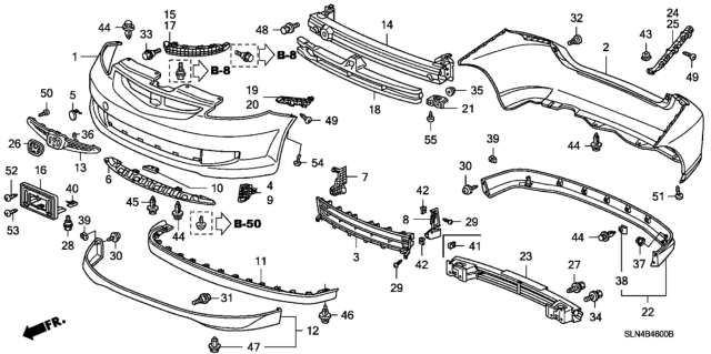 2007 Honda Fit Base, Front License Plate Diagram for 71145-SLN-A00