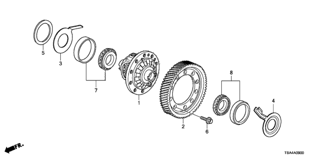 2016 Honda Civic AT Differential Diagram