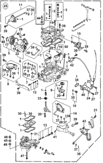 1980 Honda Accord Gasket Kit, Carburetor On-Car Diagram for 06161-689-013