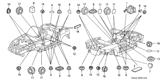 2006 Honda S2000 Grommet Diagram