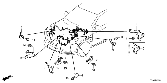 2017 Honda Accord Wire Harness Bracket Diagram