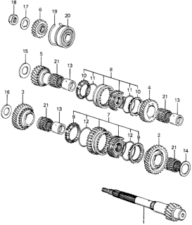1980 Honda Civic Spring, Synchronizer Blocking (44MM) Diagram for 23642-PA0-010