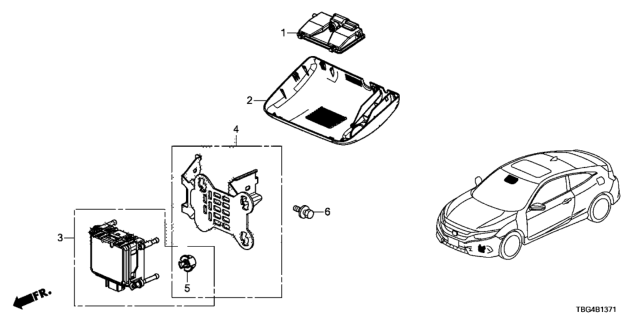 2019 Honda Civic SET, RADAR SUB-ASSY Diagram for 36803-TBG-A15