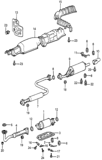 1982 Honda Prelude 2 Door ** KH HMT Exhaust System Diagram