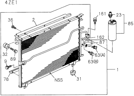 1994 Honda Passport A/C Condenser Diagram