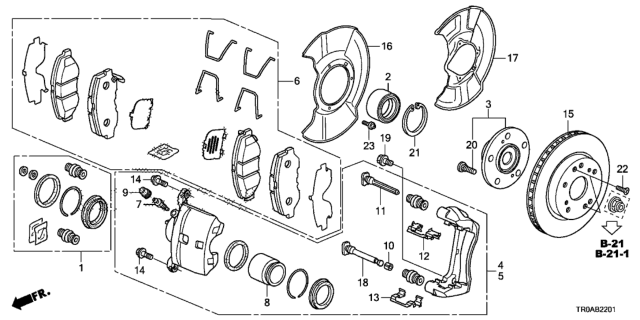 2013 Honda Civic Front Brake (1.8L) Diagram