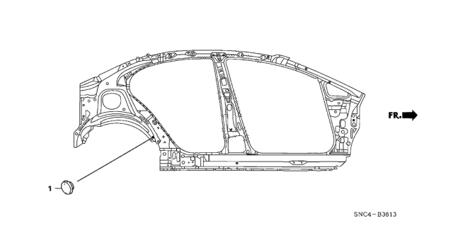 2011 Honda Civic Grommet (Side) Diagram