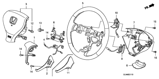 2008 Honda Fit Sub-Wire, Cable Reel Diagram for 77901-SLN-A10