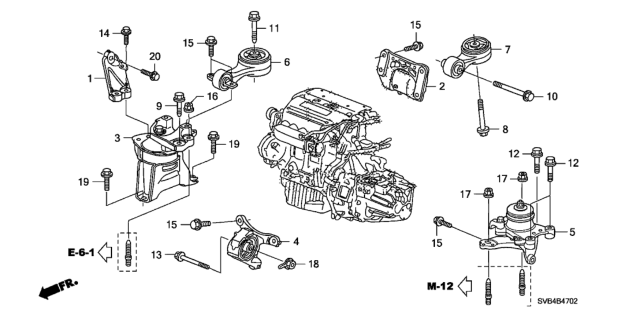 2010 Honda Civic Stay, Side Mount Diagram for 50625-SVB-A00