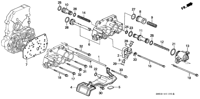 1991 Honda Accord 5 Door EX KA 4AT AT Servo Body Diagram