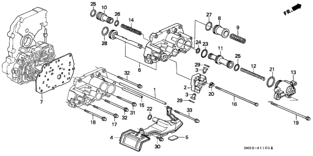 1993 Honda Accord AT Servo Body Diagram