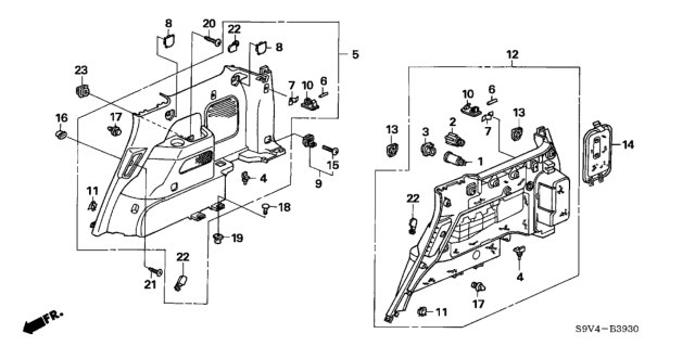 2006 Honda Pilot Lining Assy., L. RR. Side *NH361L* (CF GRAY) Diagram for 84660-S9V-A02ZB