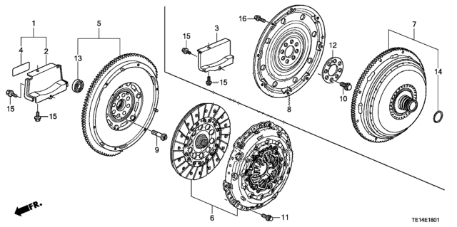 2012 Honda Accord Clutch Set Diagram for 22105-R72-305