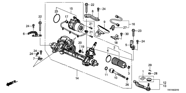 2021 Honda Clarity Fuel Cell Gear Box Assembly, Eps Diagram for 53650-TRT-F13