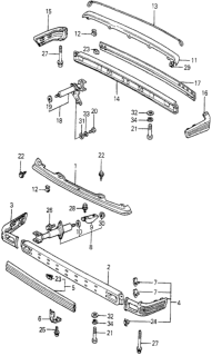 1981 Honda Prelude 2 Door ** KA HMT Bumper Diagram